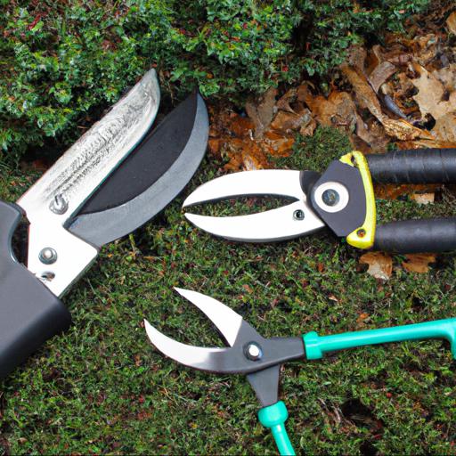 Tools and materials needed for pruning evergreen hedges